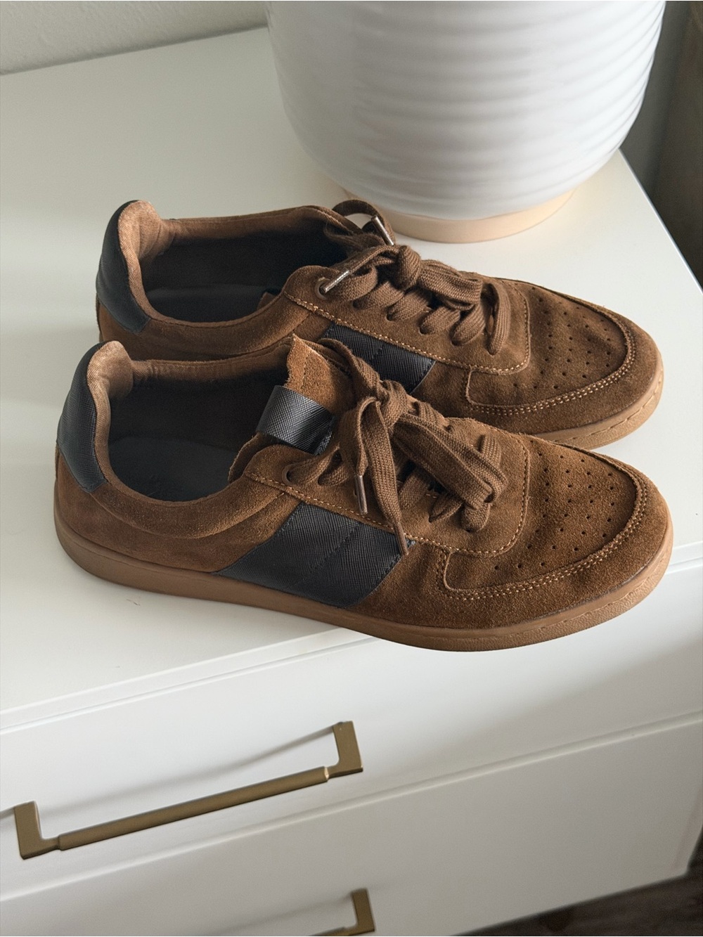 Mango Brown Suede Men’s Sneakers with Black Accent EU 42 size